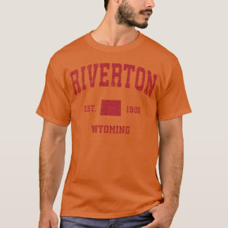 T-shirt Riverton Wyoming Wy Sports Impression rouge fille