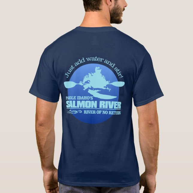 T-shirt Rivière saumon (Bleu) (Dos)