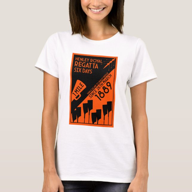 T-shirt Rivière Thames Regatta - Vintage Retro Style Rowin (Devant)