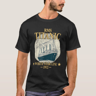 T-shirt RMS TITANIC White Star Line Cruise Ship 1912 Boys
