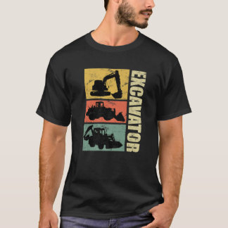 T-shirt Road Builder Excavator Driver Excavator Vintage Me