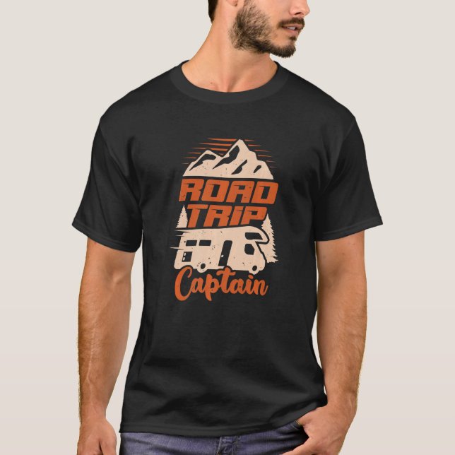 T-shirt Road Trip Captain RV Camping Lover Premium (Devant)