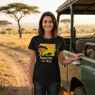 T-Shirt 'Roam Free Live Wild Animal Safari'