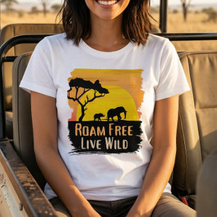 T-Shirt 'Roam Free Live Wild Animal Safari'