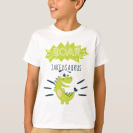 T-shirt ROAR Green Dinosaure personnalisé Anniversaire