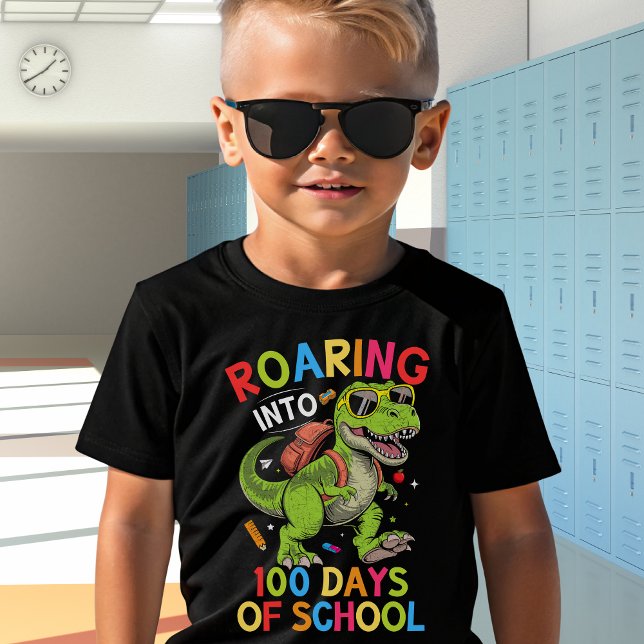 T-shirt Roaring into 100 Days of School Dinosaur– Fun Kids (Créateur téléchargé)