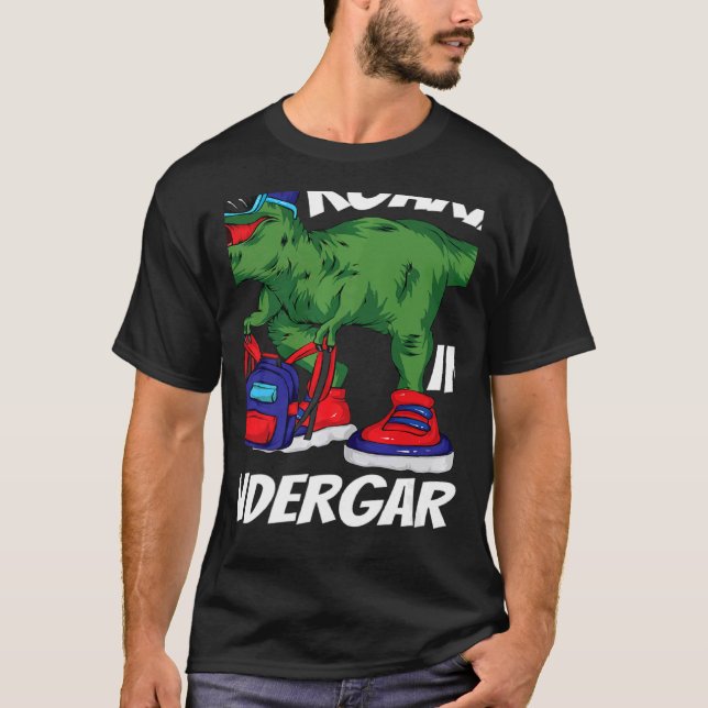 T-shirt Roaring into Kindergarten Dinosaur Rex Back to Sch (Devant)