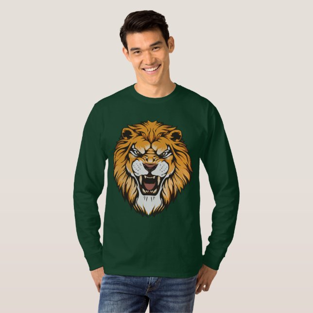 T-shirt Roaring Lion Graphic Long Sleeve Shirt (Devant entier)