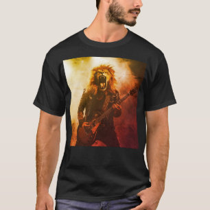 T-shirt Roaring Lion Guitariste Scène Fougueuse