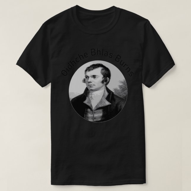 T-shirt Robbie Burns Oidhche Bhlas Burns Gaelic Text In Gr (Design devant)