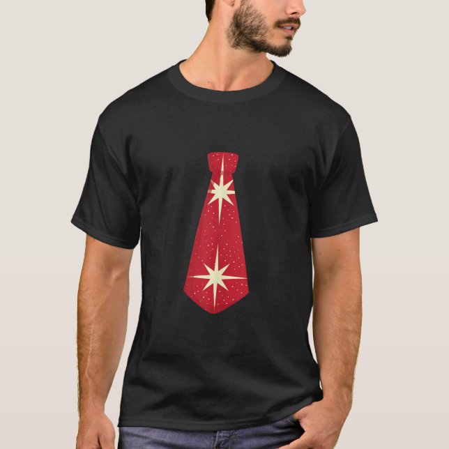 T-shirt Robe de Noël Hiver Cravate NYE Necktie Ugly Xma (Devant)