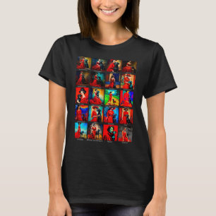 T-shirt Robe rouge Chien noir mouvements d'art