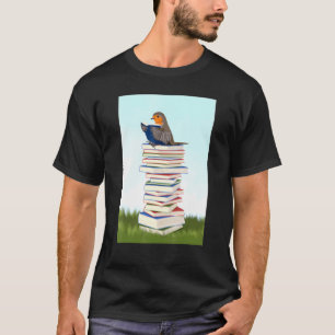 T-shirt Robin avec livres Oiseau Oiseau Oiseau Oiseau Chan