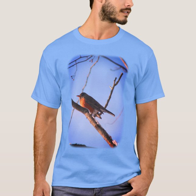 T-shirt Robin d'hiver Nature animale (Devant)