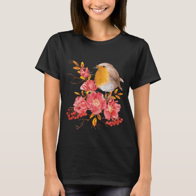 T-shirt Robin jaune et pavot rouge (Devant)