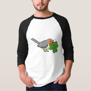 T-shirt Robin mignon avec Shamrock en caricature