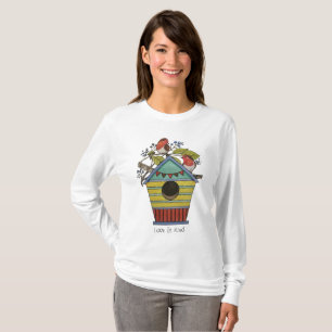 T-shirt Robins Aux Bleuets Et À La Maison D'Oiseaux
