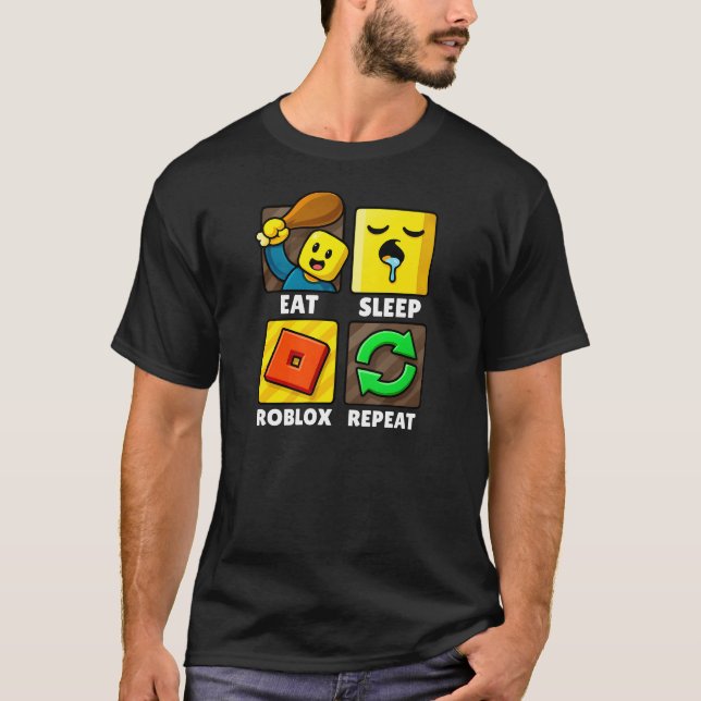 T-shirt Roblox Eat Sleep Repeat Funny Gamer (Devant)