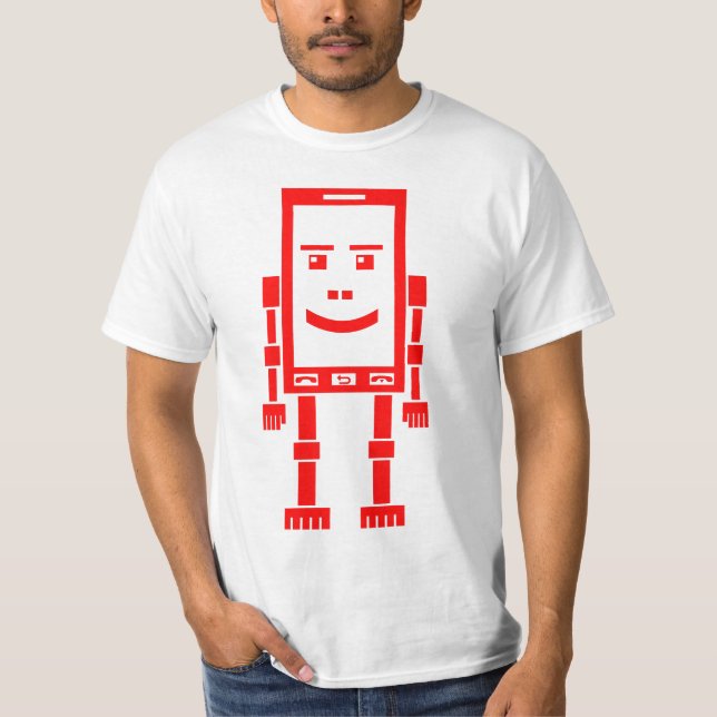 T-shirt Robo Téléphone - Rouge (Devant)