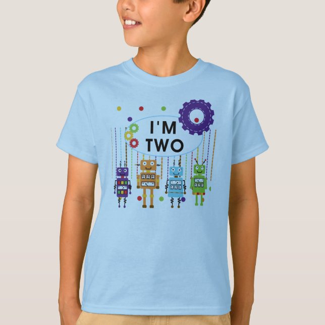 T-shirt Robot 2e chemises et cadeaux d'anniversaire (Devant)