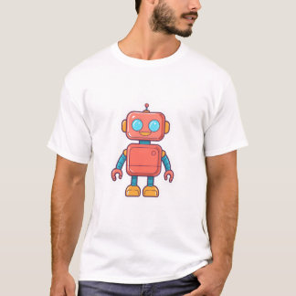 T-shirt Robot adorable dans un design de sticker rétro