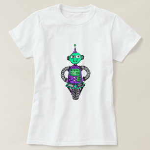 T-shirt Robot Arnie, violet et vert