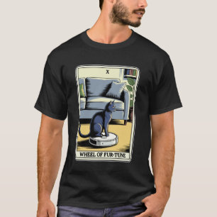 T-shirt Robot aspirateur chat carte tarot Roue de Fur-Tune