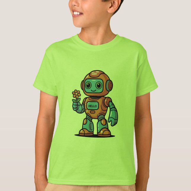 T-shirt Robot Cartoon pour enfants (Devant)