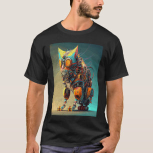 T-shirt Robot Chat Coloré