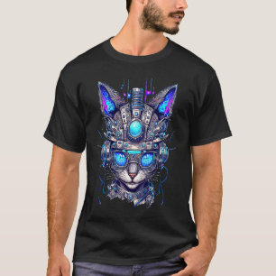 T-shirt Robot Chat Graphique Futuriste 1
