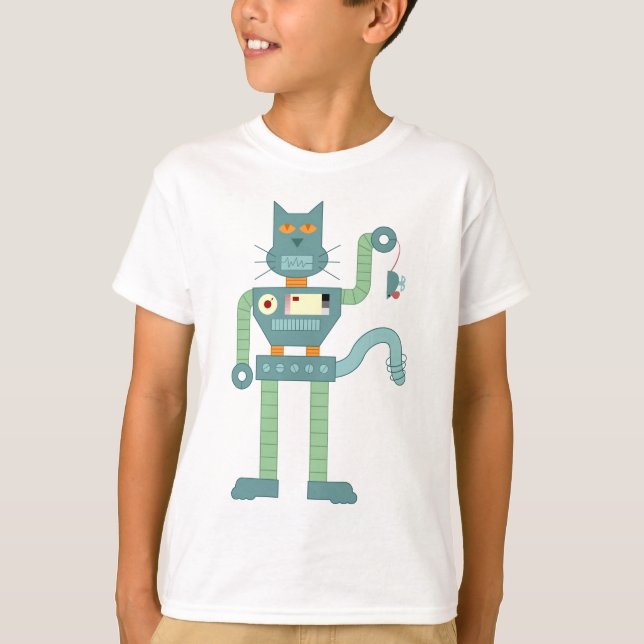 T-shirt Robot Chat & Wind Up Souris (Devant)