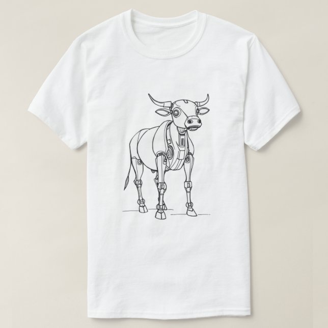 T-shirt Robot Cow futuriste (Design devant)