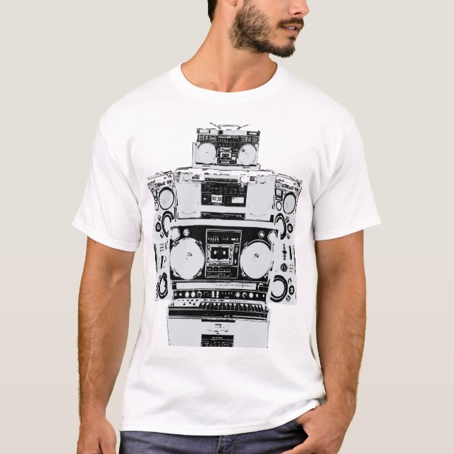 T-shirt Robot de danse de Boombox (Devant)