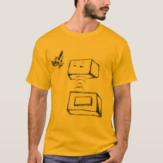 T-shirt robot de flotteur en or