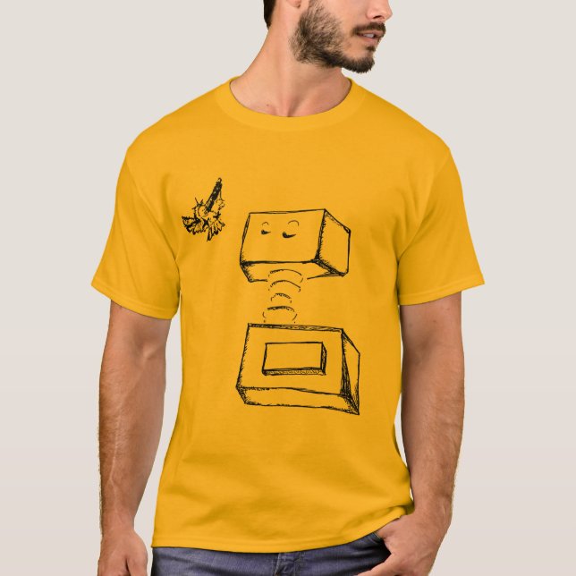 T-shirt robot de flotteur en or (Devant)