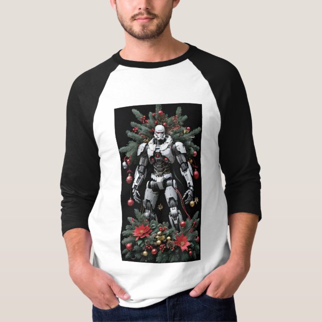 T-shirt Robot de Noël Mech (Devant)