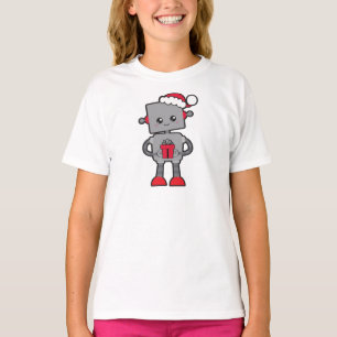 T-shirt Robot de Noël, Robot mignon, Santa Hat, Cadeaux
