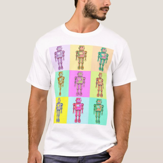 T-shirt Robot de pop rétro v1 (Devant)