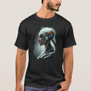 T-shirt Robot Féminin Science-Fiction Cyborg Futuriste Uni