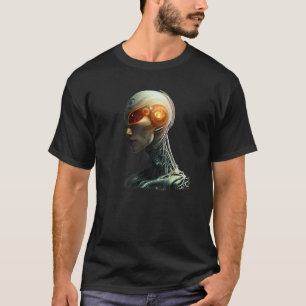 T-shirt Robot Féminin Science-Fiction Cyborg Futuriste Uni
