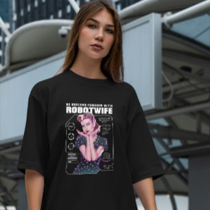 T-shirt Robot Femme Rétro Futuriste