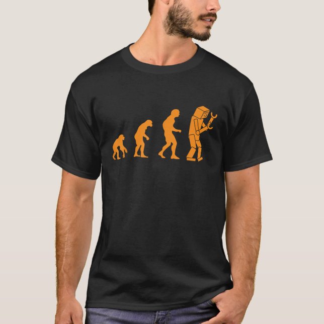 T-shirt Robot geek drôle d'évolution nerd informatique rob (Devant)