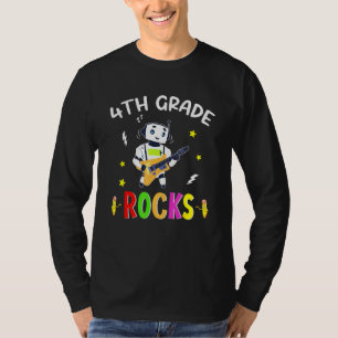 T-shirt Robot Guitare 4E Année Rocks Retour À L'École Enfa