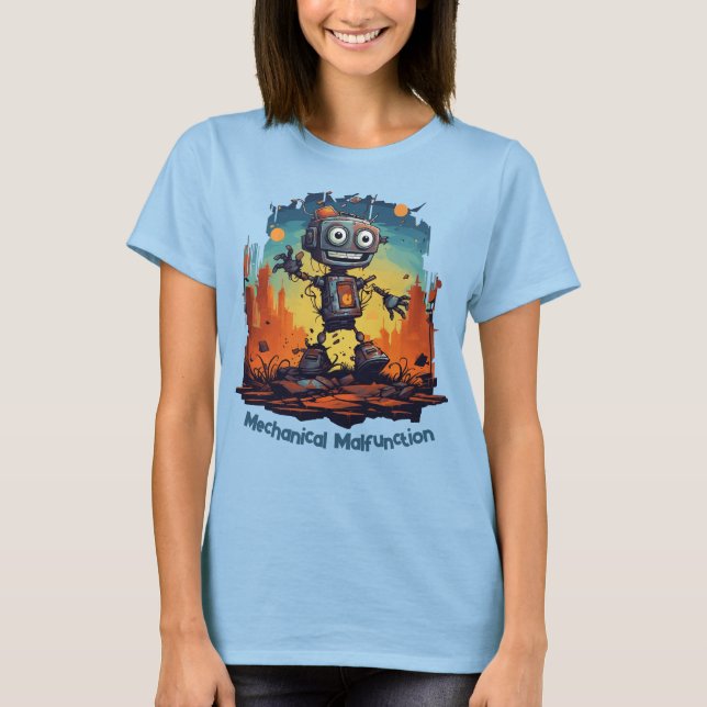 T-shirt robot mignon mécanique (Devant)