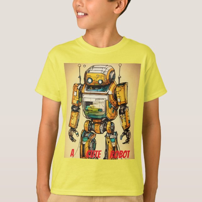 T-shirt "Robot mignon - TechT ludique conçu (Devant)