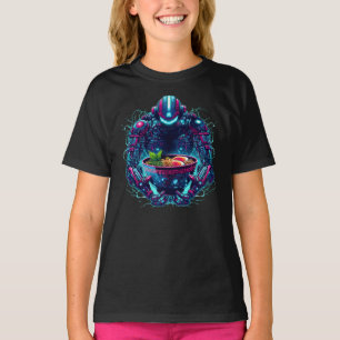 T-shirt Robot Nourriture Ramen Néon Cyberpunk Futuriste