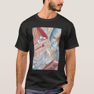 T-shirt Robot perdu dans un monde Moebius