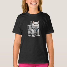 T-shirt Robot perse blanc