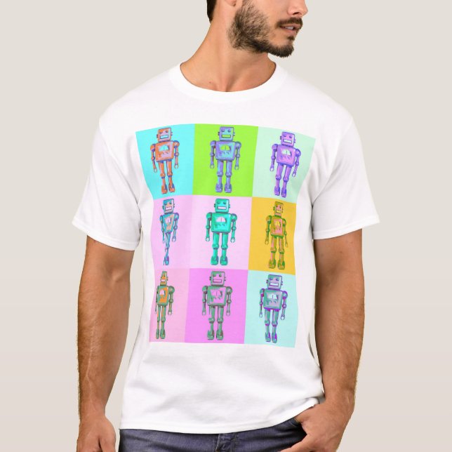 T-shirt Robot Pop Retro v3 (Devant)