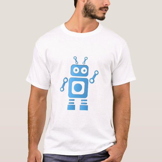T-shirt Robot rétro bleu (Devant)